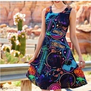 NWT Disney’s Cars Land Neon Lights Dress- size XL
